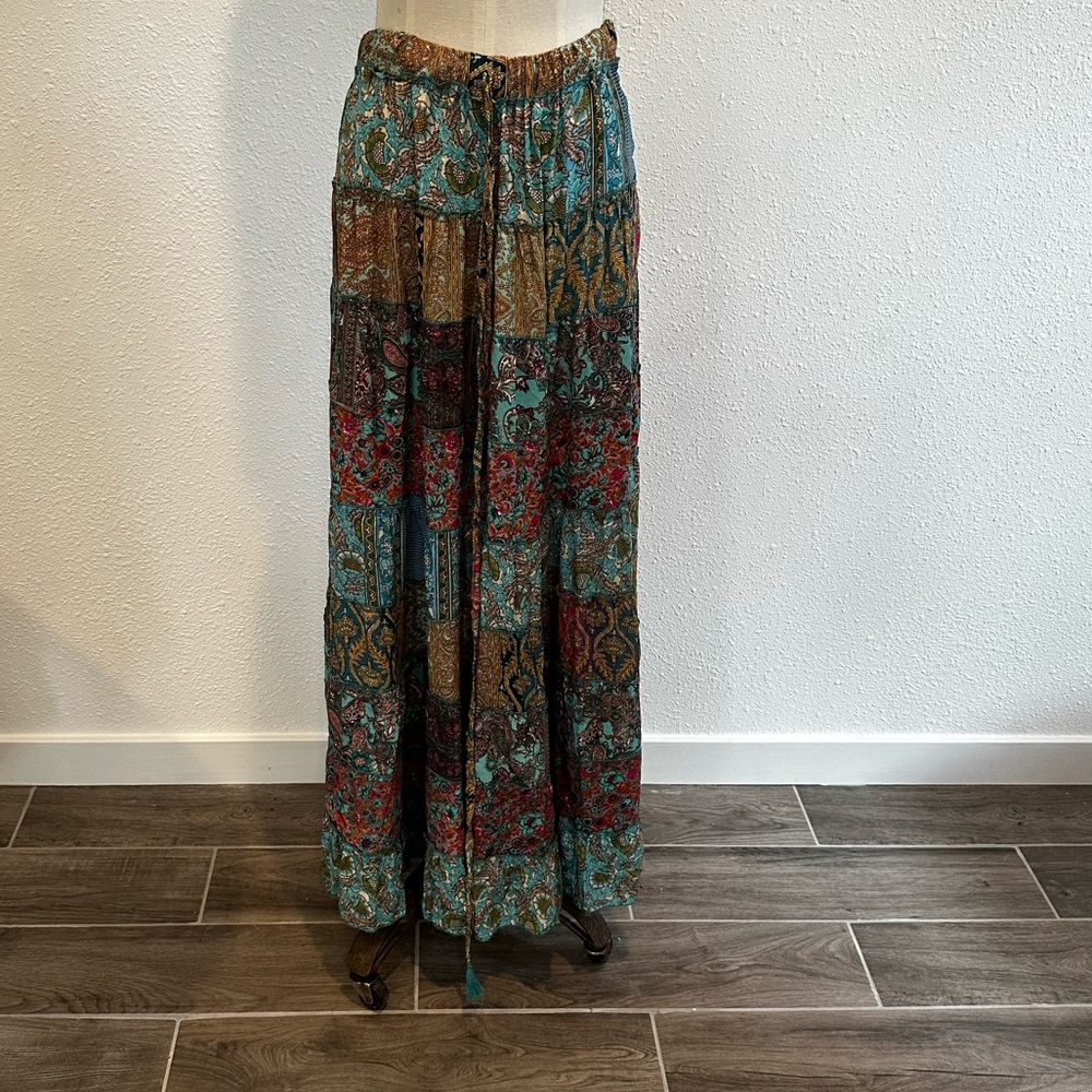 Bohemian Patchwork Maxi Skirt